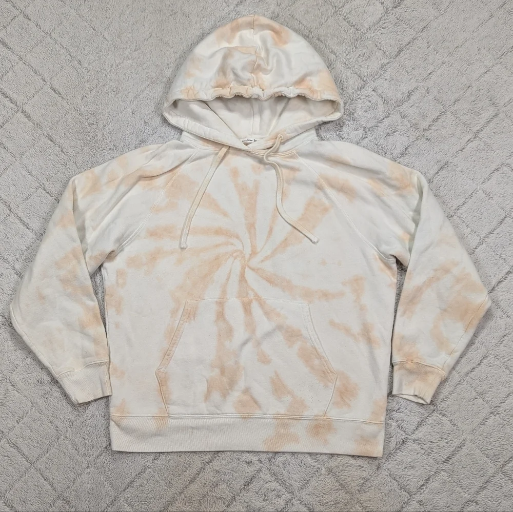 Reformation Hoodie Sweatshirt Womens L Beige Cream Tie Dye Tanner Relax Lounge - Picture 1 of 8